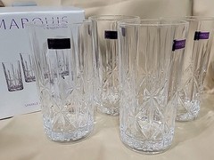 Set of 4 Marquis by Waterford Crystal Sparkle Hiball Glasses Tumblers NIB 6 1/4″
