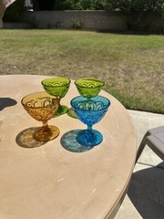 Le Smith Vintage Champagne Coupe/Sherbert Glasses 4Pieces Moon and Stars