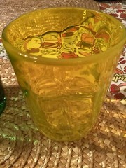 Lot Of 3 BEI Jewel Tone Tumblers 4” Colored Glass