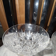 RCR Italian Crystal Cut Glass Goblets, Clear Decorative Round Set of 2