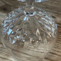 Vintage Faceted CUT CRYSTAL BRANDY SNIFTERS Glasses 5” Set Of 2 Bar Ware Elegant