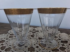 Gold Optic 4 1/2″ tea or water Glass Footed Tumbler