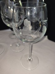 Set Of 5 Vintage Princess House Heritage Etched Crystal Wine Glasses 6 oz
