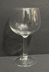 Bowl-Shaped Tasting Wine Glass, 6.5”H Clear Lead Crystal Stemware, France