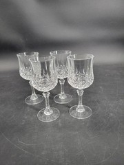 Gorgeous Set of 4 Cristal D’Arques Longchamp 8oz Wine Glasses Paris France 7″