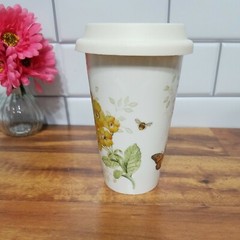 Lenox Butterfly Meadow Thermal Travel Cup Mug with Silicone Lid -10 oz