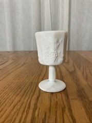 Westmoreland Milk Glass Paneled Grape 4 3/4″ Wine Goblets W/ Original Tags