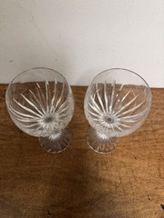 Baccarat Massena Cut Set of 2 Crystal Wine Glasses 6.25″ tall