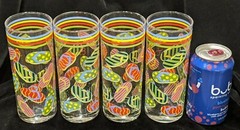 4 Beach House Flip Flop High Ball Bar Glasses Ice Tea Tumblers Ocean 16 oz MINT