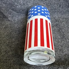 Vintage American Patriotic Stars Stripes Flag 1970’s glass drinkware 1776 – 1976
