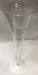 Crystal Fluted Champagne 1 Glass Etched with Fish ￼EUC
