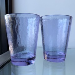 Fire & Light Recycled Glass Tumblers Purple Lavender 12oz – 4 3/4” Set of 2