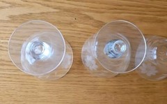 Crystal Etched Glass Sherbet Dishes Floral Design, Set of 3, 3.75″ Tall