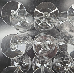 (12) Sasaki Wheat Champagne Sherbet Set Vintage Floral Clear Stemware Retro Lot