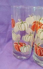 4 Libbey Royal Norfolk Crisa Pumpkins Fall Harvest Hball/Tumbler Glasses 16 Oz