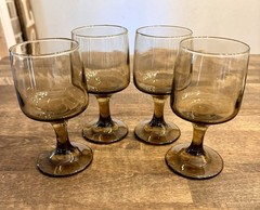 Vintage Libbey Tawny Smoke Brown Wine Goblet 5 1/8” Replacement Glass 8 Avail