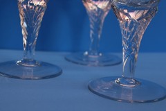 Augusta Gorham Crystal Blown Glass 8.25″ Tall Ice Tea Glasses Lot/3