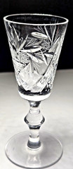 Csopak by Ajka Pinwheel & Fan Cut Design-Wafer Stem Cordial Blown Glass-2004-17