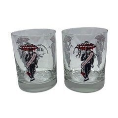 Vintage North American Bridge Championship Rocks Old Fashioned 2 Glasses 1995