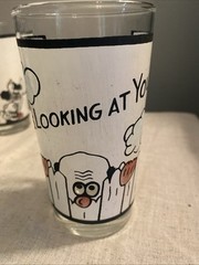 Vintage MCM 1950’s Comedy Highball GlassHere’s Looking At You Roving Eyes Set 4