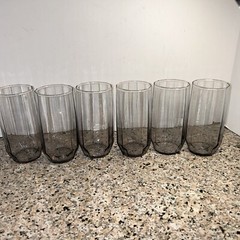 (6) Symmetry Heather Purple by Libbey Glass Company Tumbler Glass 12 sided