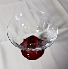 Ruby Red and Clear Glass Champagne Sherbert Glass