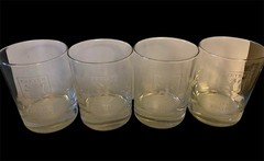 Set of 4 Phillips Exeter Academy 1781 Society Etched Rocks Glasses Low Ball Bar