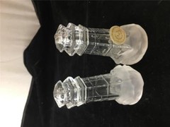 Lenox Lead Crystal Light House Shakers Frosted Base Clear Top