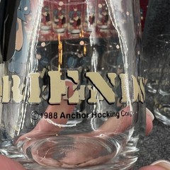 Vintage 1988 Anchor Hocking 8 Pc Welcome Friends 12 Oz Glasses W/Box Country
