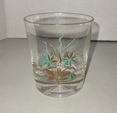 Lot of (6)Vintage Assorted MCM Drinkware Glasses Different Size Patterns Colors