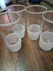 4 Glass Tumblers With Flower Etching
