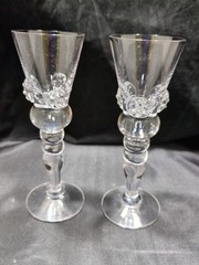 2 Cordials Raspberry Prunts King Gustav Sweden Style 1 Ounce Ballistrade Stem