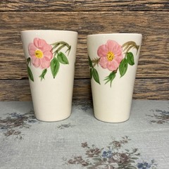 Franciscan Desert Rose Ceramic Tumblers Set of 2 Pink Rose Cottagecore