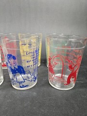 Hazel Atlas Nursery Rhyme Drinking Glasses 1940’s, Set of 8