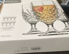 Cold Beverage Glasses 16oz Dublin Crystal Collection 8piece Set