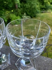 Set of 2 Baccarat Mercure Claret Wine Glasses France crystal. Art Deco, 5″1/4