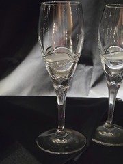 Nachtmann VANESSA Fluted Champagne/Tall Sherry Glasses 6 3/8″ Set of 2