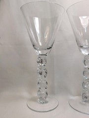 Z Gallerie Glass ZGG1/ Pier 1 Captured Mouth Clear Wine Goblets 9 in Set of 4