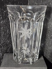 Vintage 6 Panel Cut Glass Octagonal Deep Bottom Drinking Glass 5 Inches