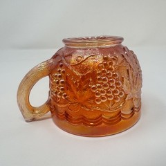 Vintage Indiana Glass Harvest Grape Carnival Glass Cups Set of 3 Marigold Amber