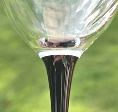 6 Luminarc Festival Wine Glasses Black Stem & Foot 10 Oz Vintage 1980s France