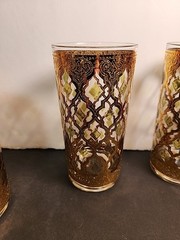 Culver Valencia Highball 22K Gold Green Set of 4 Vintage MCM Vintage