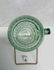 6 Vtg Anchor Hocking Green Tankard Beer Mug Glasses Line Lites Ribbed