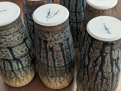 Ash Glaze Pottery Tumbler West Virginia Greenbrier Artist signed Pottery Tumbler