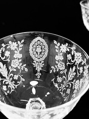 Tiffin-Franciscan June Night Set of 2 Crystal Etched Glasses 5”