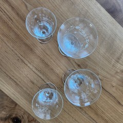Vintage Set Of 4 Etched Wheat Pattern Cordial Glasses