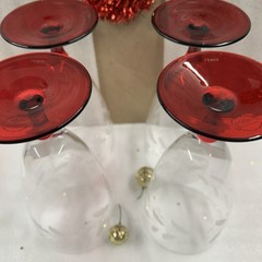Lenox Crystal All Purpose Etched Holly Glasses Set Of 4