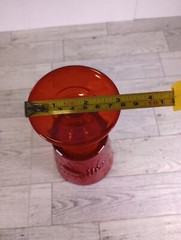 Vtg L.G. WRIGHT GLASS «STRAWBERRY & CURRANT RUBY» RED WATER GOBLET 6-1/2″