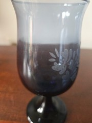 6 Pfaltzgraff Yorktowne Dark Blue Navy Stemmed Glasses 8 oz Water Wine Goblets