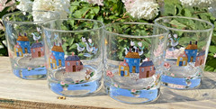 4-Heartland Village On The Rocks Glasses International Tableworks 3.5” @411